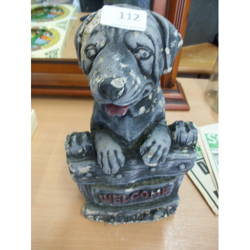 112 - Outdoor Concrete Garden Dog Ornament (sd)