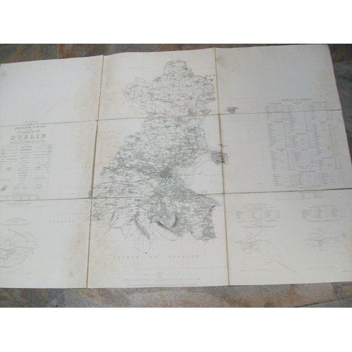 259 - Original 1835 Dublin County Map on Linen (rare)