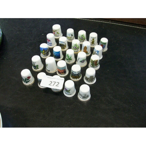 272 - Selection Of Picrorial Coloured Collectable Thimbles (25)