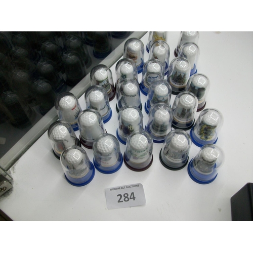 284 - Selection Of Pictorial Coloured Cased Thimbles(25)