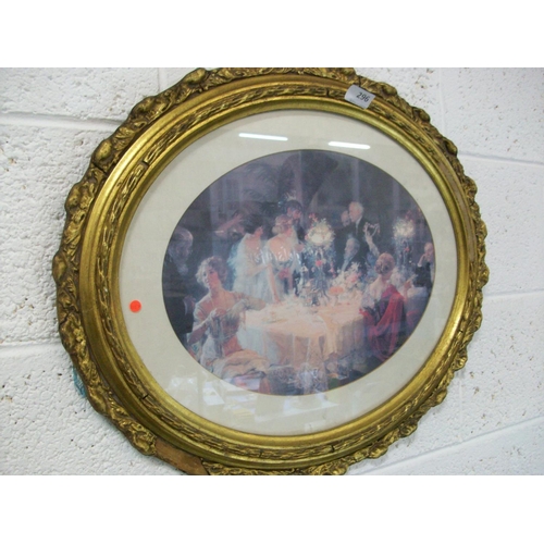 296 - Oval Gilt Frame Print