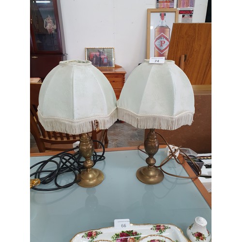 74 - 2 Brass Matching Lamps