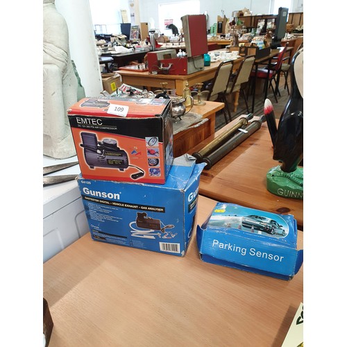 109 - Gas Analyser,Air Compressor & LED Parking Sensor