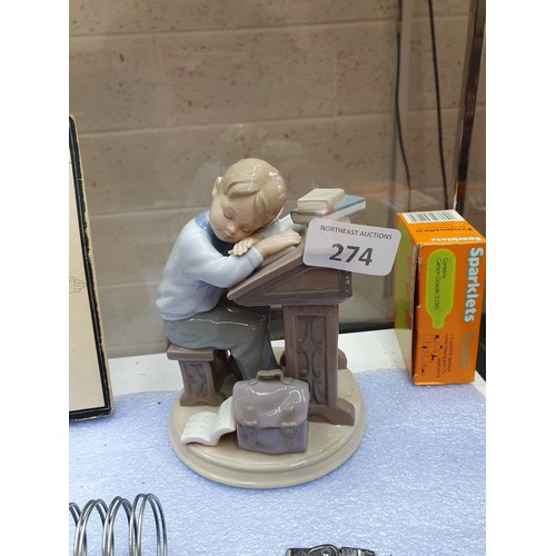 274 - Leonardo Collection 'Boy Asleep at His Desk' Homework Figurine