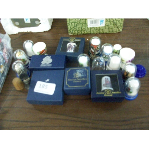 185 - Lot of Collectable Coloured Thimbles