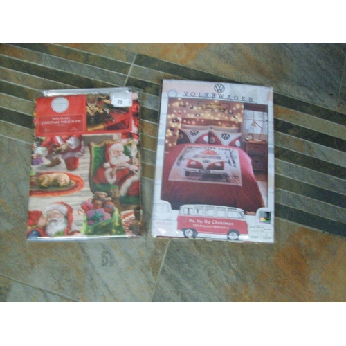 28 - Volkswagen Santa Bedset & Christmas Table Cloth