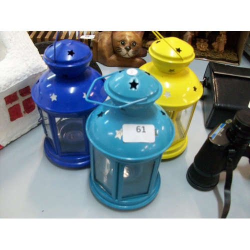 61 - 3 Candle Lantern Holders