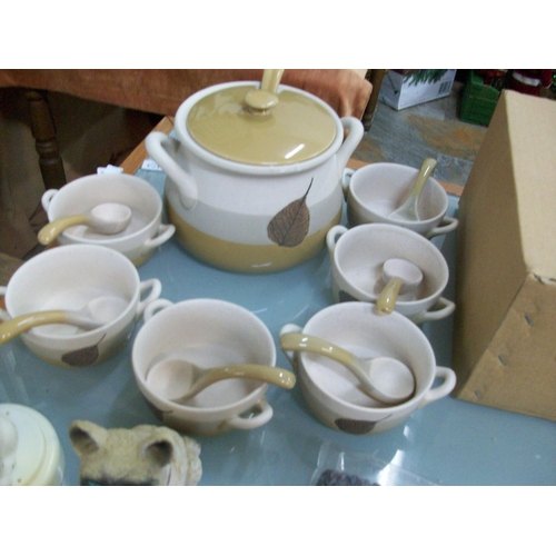 70 - New Soup Pot & 6 Bowls