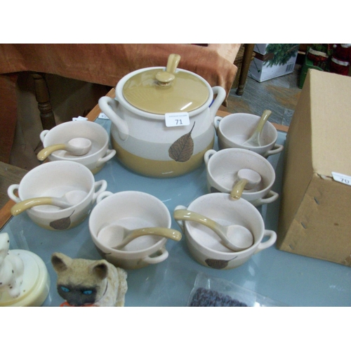 71 - New Soup Pot & 6 Bowls