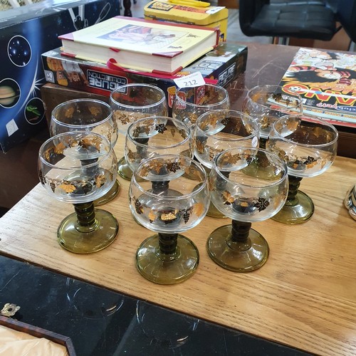 212 - Collection of 10 Vintage Wine Glasses