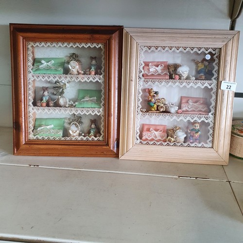 22 - 2 Framed Handcrafted Shadow Boxes