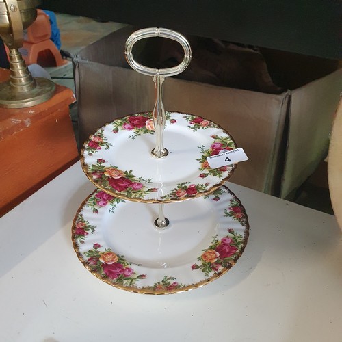 4 - Royal Albert Old Country Rose Cakestand