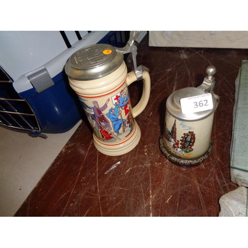 362 - 2 Vintage Pub Tankards