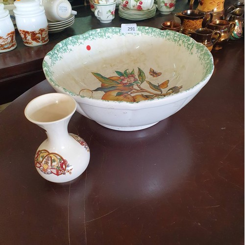 291 - Vintage Italian Fruit Bowl & Wicklow Vale Vase