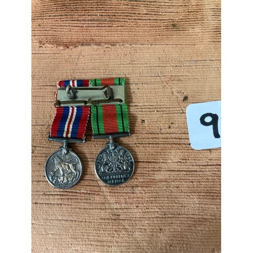 92a - 2 British WWII Service & Defence Medals (1939-'45 Very Rare)