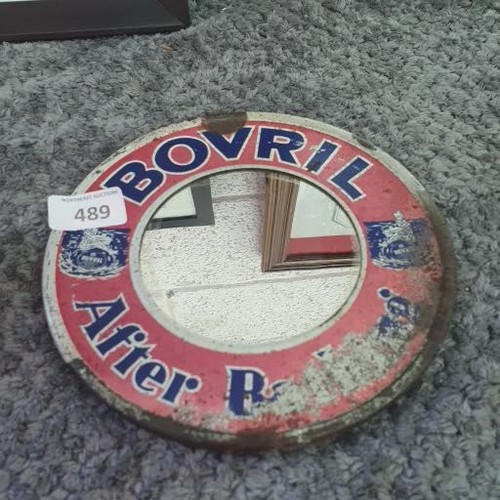 489 - Original Vintage Tinplate Bovril Mirror (8