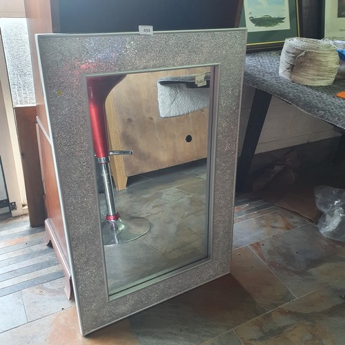 494 - Crushed Diamonte Framed Mirror (23