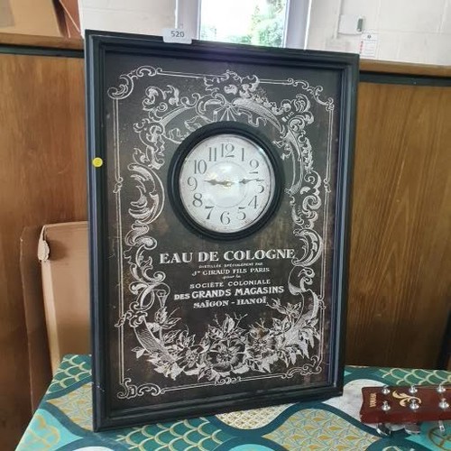 520 - Decorative Clock in Frame (16