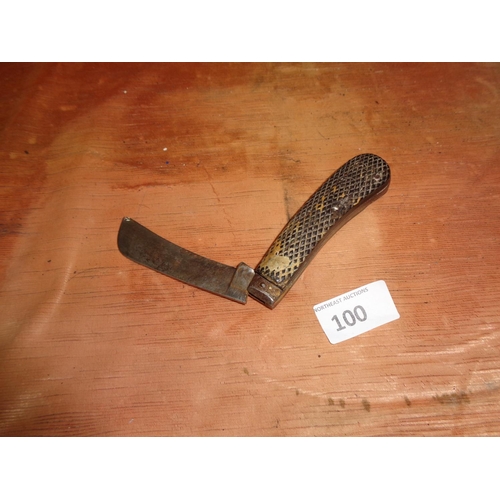 100 - Old Bone Handle Pipe Knife