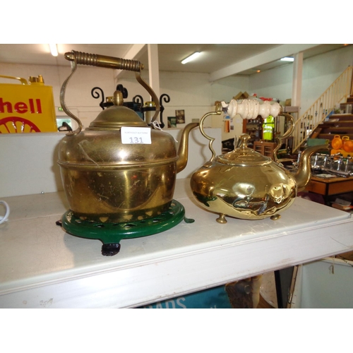 131 - 2 Brass Kettles