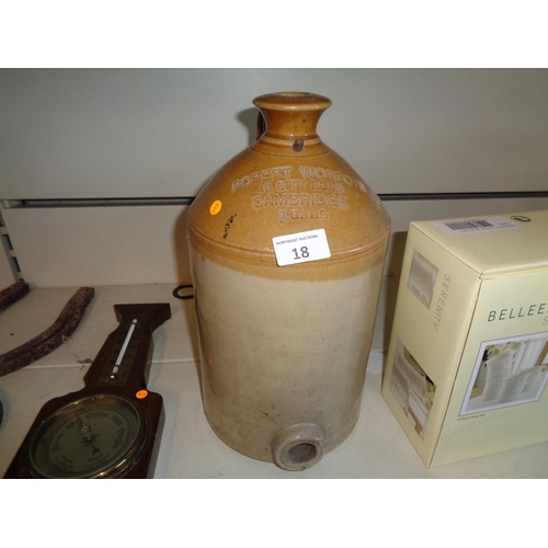 18 - Robert Worboys Cambridge Stone Whiskey Flagon