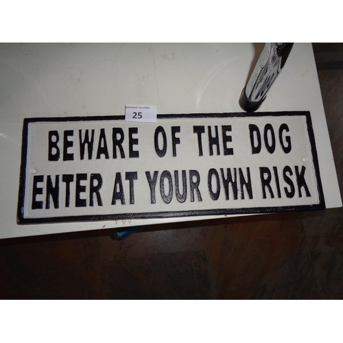 25 - Cast Iron Dog Sign (14