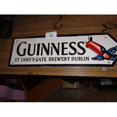 37 - Cast Iron Guinness Sign