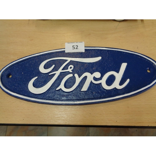 52 - Cast Iron Ford Sign