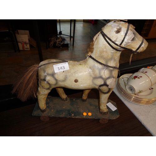 143 - German Paper Mache Horse on Original Base (circa 1860s - 13