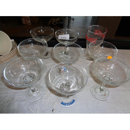 149 - Lot of Babycham Glasses (1 stamped)