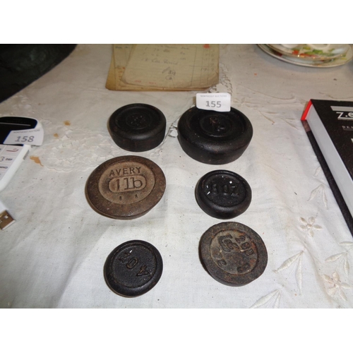 155 - 6 Old Shop Weights