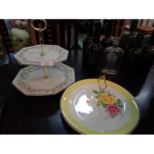162 - Johnson Bros Cake Stand + Crawfords Cake Stand