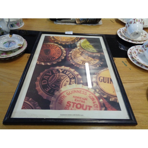 172 - Guinness Crown Bottle Tops Print in Frame (13