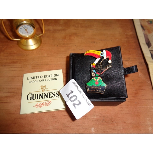 102 - Ltd Edition Guinness Xmas Lapel Badge