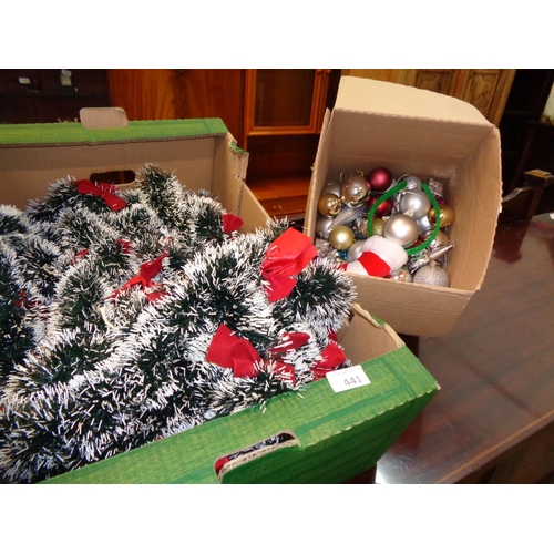 441 - Box of Xmas Decorations