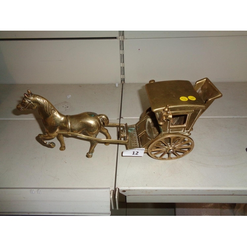 12 - Brass Horse & Cart