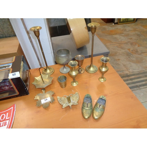 59 - Job Lot of Brass Items