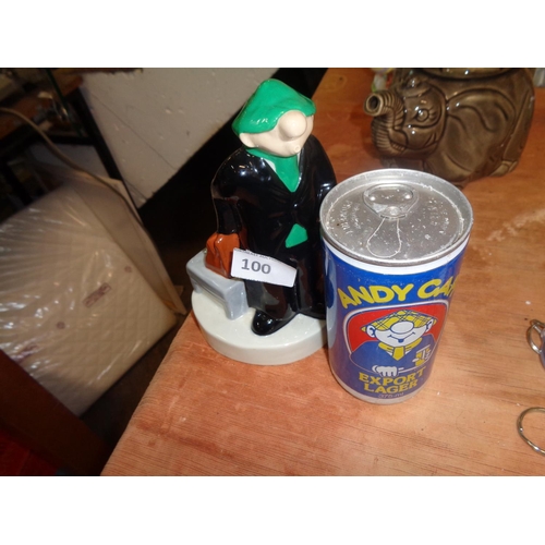 100 - Wade Andy Capp Figurine & Beer Display Can