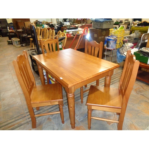 103 - Pine Kitchen Table & 4 Chairs