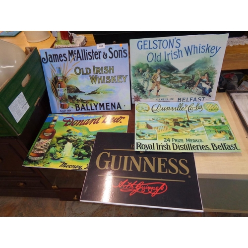 482 - Lot of Plastic Pub Signs x 5