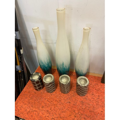 80 - Selection of Tall Vases & Candle Holdes