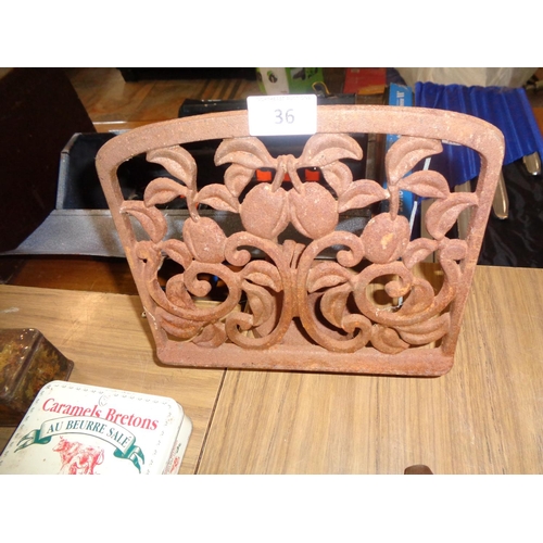 36 - Cast Iron Menu/Book Holder