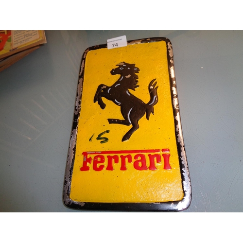 74 - Aluminium Ferrari Sign (12