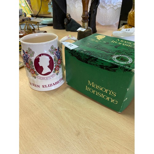 51 - Original Masons Queen Elisabeth Tankard with Original Box