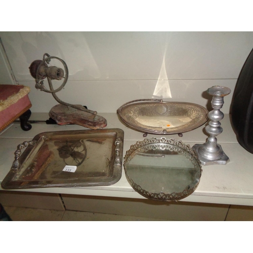 133 - Collection of Silver Plate Trays & Other Items