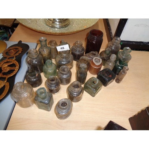 48 - Large Lot of Ink & Medicine Bottles