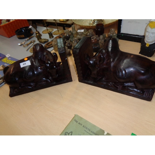 49 - 2 African Wild Buffalo Bookends