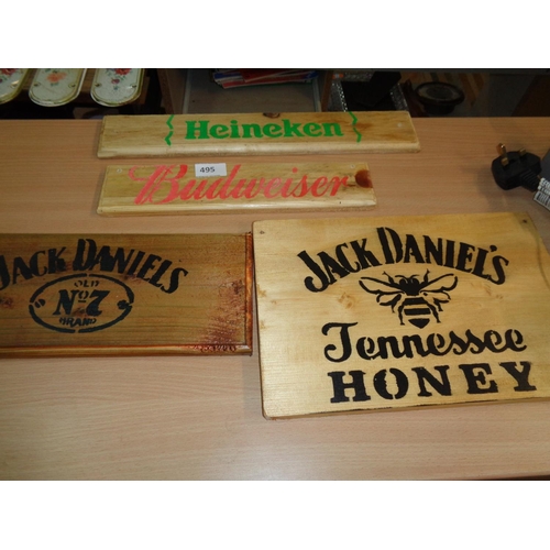 495 - Pub Wooden Signs x 4