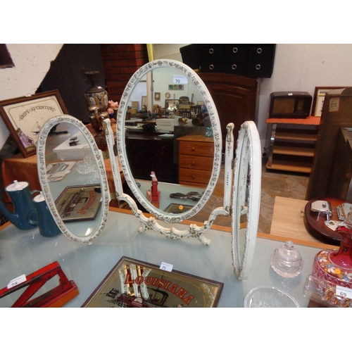 70 - Vintage Freestanding Triple Dressing Table Mirror