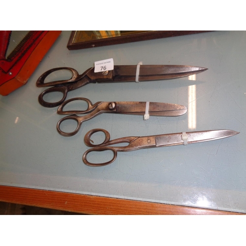 76 - 3 Pairs of Vintage Tailors Scissors